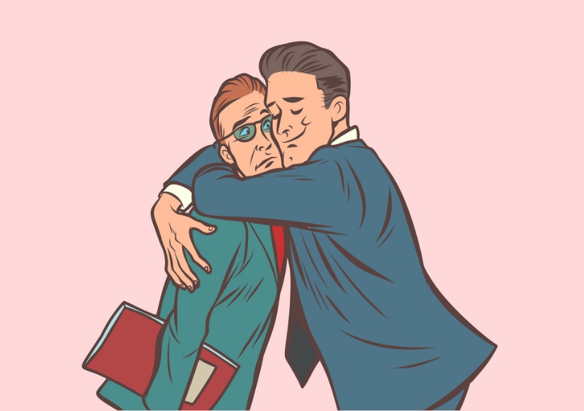 Computer Tech Gets Awkward Hugs